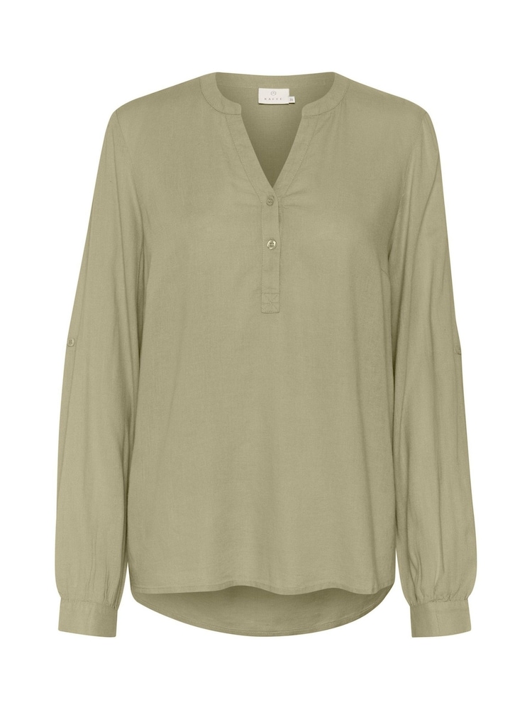 Kaffe Green KAmilia V-Neck Long Sleeve Blouse - Image 7 of 7