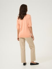 Kaffe KAlizza V-Neck Short Sleeve Pullover Jumper - Image 2 of 6