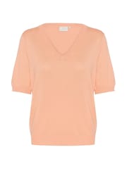 Kaffe KAlizza V-Neck Short Sleeve Pullover Jumper - Image 5 of 6