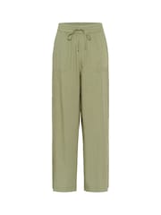 Kaffe Green KAmilia High Waisted Long Wide Trousers - Image 1 of 2