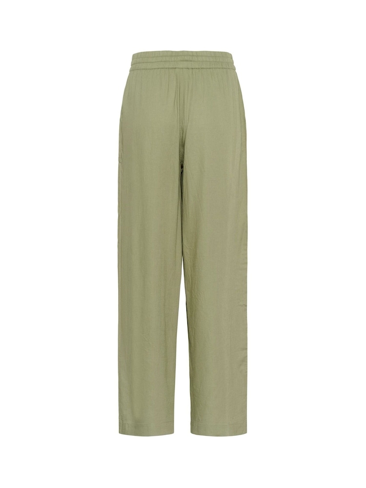 Kaffe Green KAmilia High Waisted Long Wide Trousers - Image 2 of 2