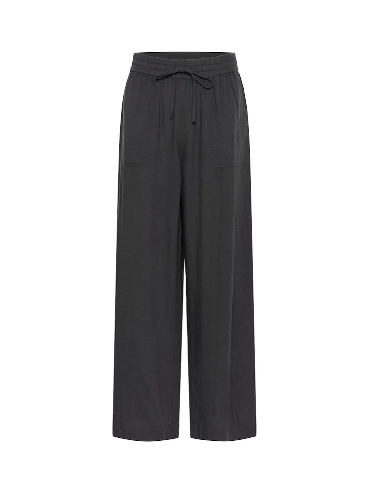 Kaffe Grey KAmilia High Waisted Long Wide Trousers - Image 1 of 2