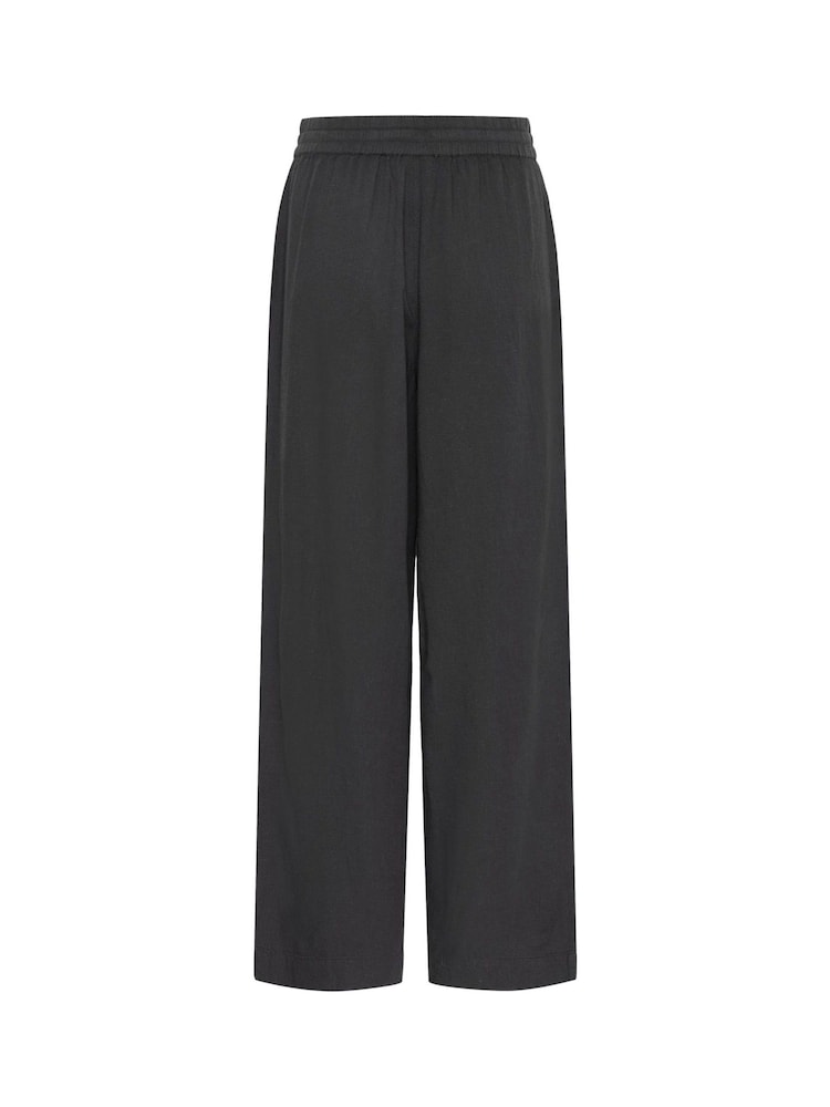 Kaffe Grey KAmilia High Waisted Long Wide Trousers - Image 2 of 2