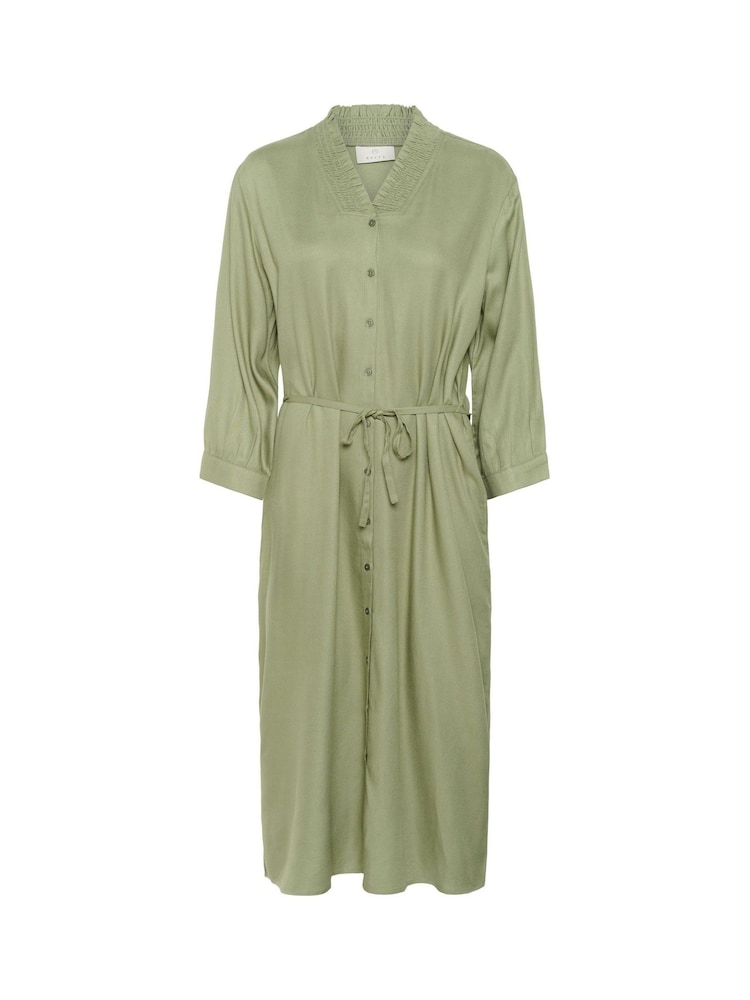 Kaffe Green KAolga Long Sleeve Midi Shirt Dress - Image 4 of 4 Kaffe Green KAolga Long Sleeve Midi Shirt Dress - Image 4 of 4