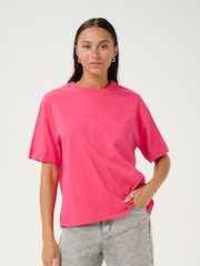 Kaffe Pink 100% Cotton KAtomina Relaxed Short Sleeve T-Shirt - Image 2 of 6