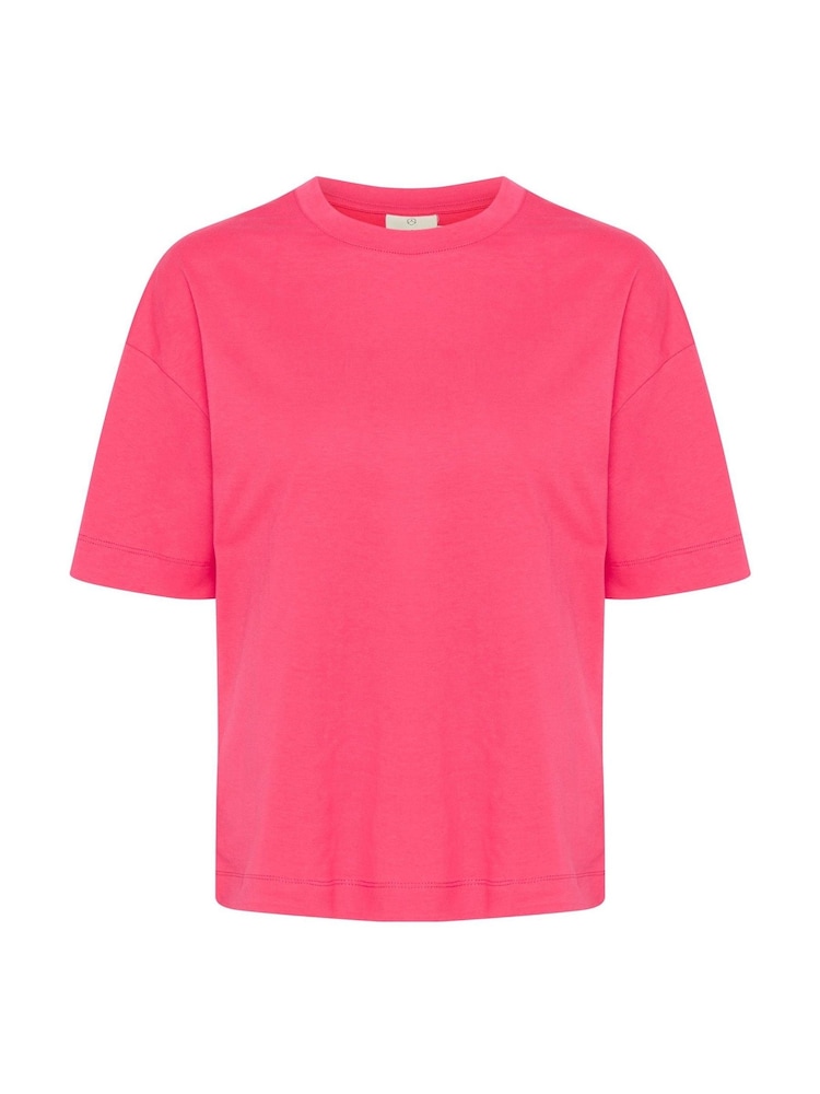 Kaffe Pink 100% Cotton KAtomina Relaxed Short Sleeve T-Shirt - Image 5 of 6