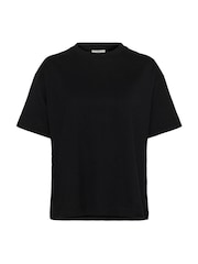Kaffe 100% Cotton KAtomina Relaxed Short Sleeve Black T-Shirt - Image 5 of 6