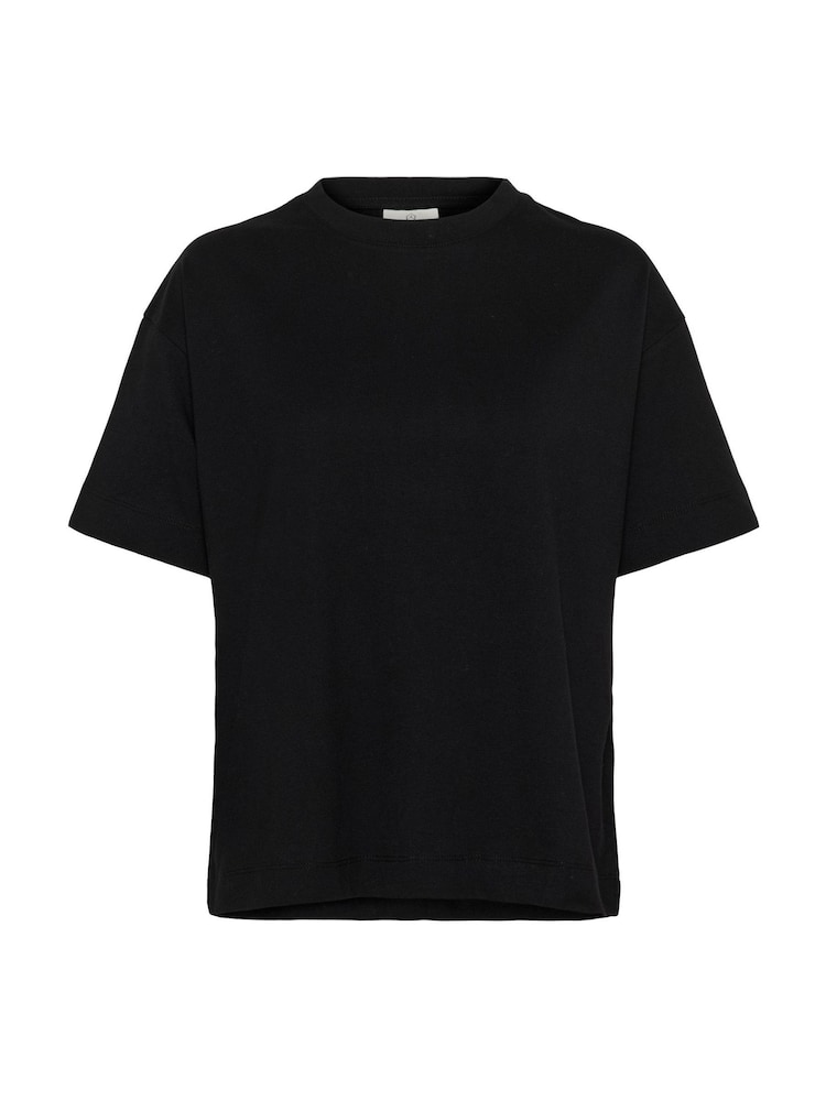Kaffe 100% Cotton KAtomina Relaxed Short Sleeve Black T-Shirt - Image 5 of 6
