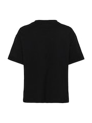 Kaffe 100% Cotton KAtomina Relaxed Short Sleeve Black T-Shirt - Image 6 of 6