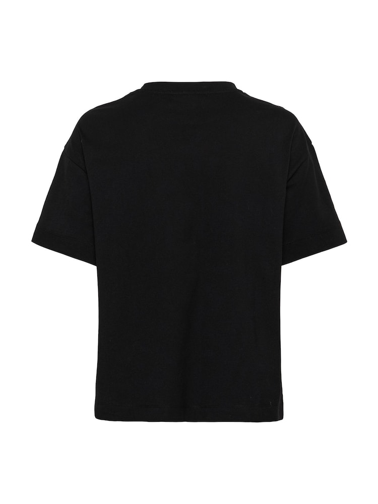 Kaffe 100% Cotton KAtomina Relaxed Short Sleeve Black T-Shirt - Image 6 of 6