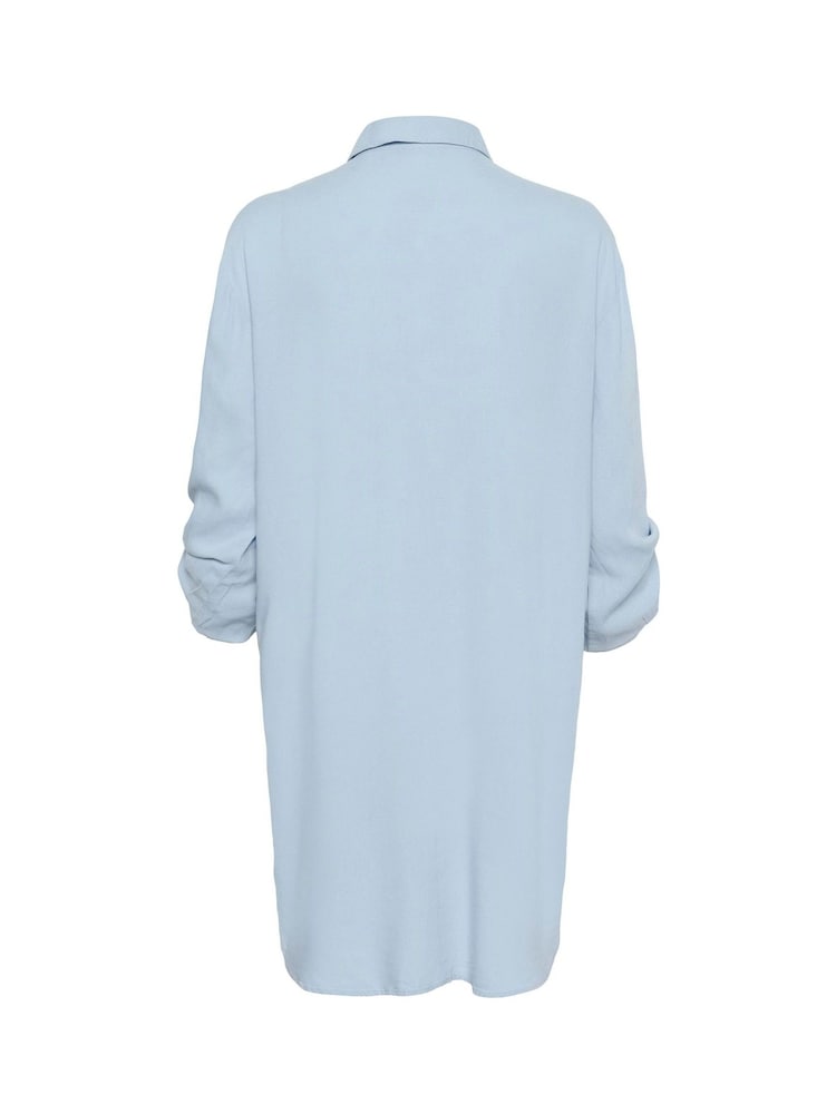 Kaffe Blue KAmilia Long Sleeve Shirt Dress - Image 5 of 5