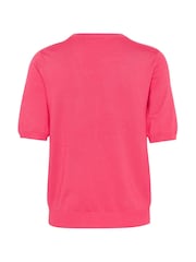 Kaffe Pink KAlizza Round Neck Short Sleeve Pullover Jumper - Image 6 of 6