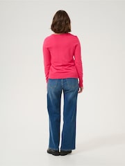 Kaffe Red KAlizza Round Neck Knit Pullover Jumper - Image 2 of 6