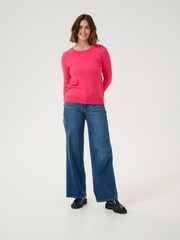 Kaffe Red KAlizza Round Neck Knit Pullover Jumper - Image 3 of 6