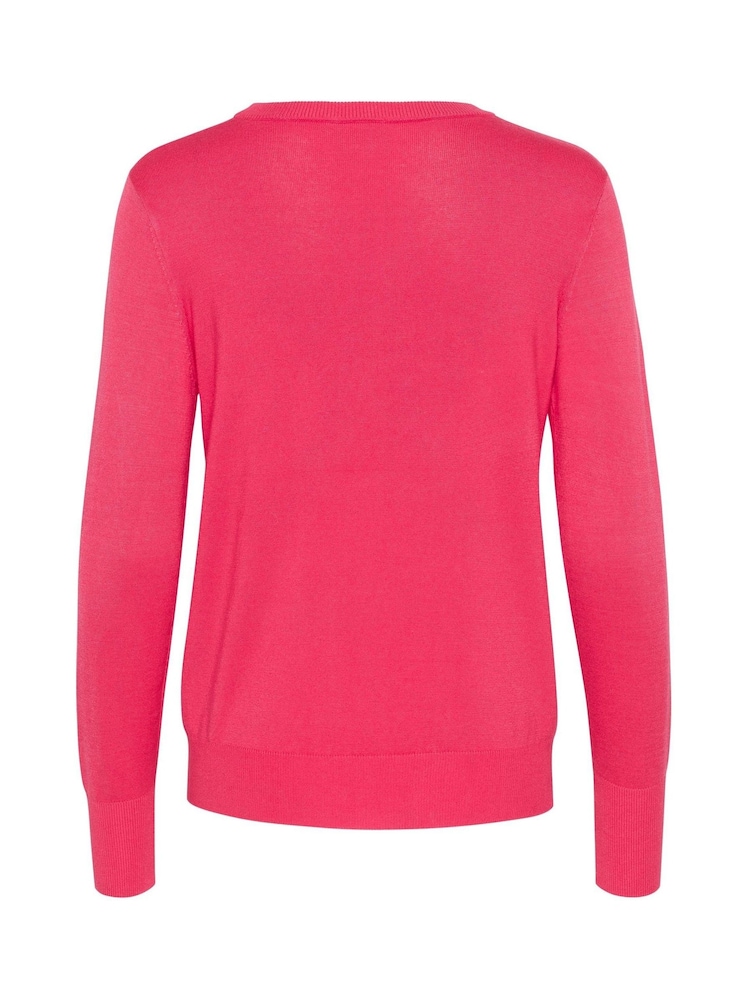 Kaffe Red KAlizza Round Neck Knit Pullover Jumper - Image 6 of 6