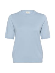 Kaffe Blue KAlizza Round Neck Short Sleeve Pullover Jumper - Image 5 of 6