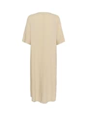 Kaffe Cream KAmilia Short Sleeve Kaftan Midi Dress - Image 4 of 4
