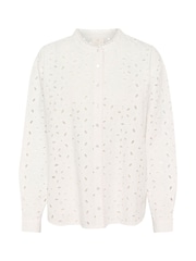 Kaffe KAsilina Round Neck Broderie White Shirt - Image 5 of 6