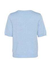 Kaffe Blue KAlizza V-Neck Short Sleeve Pullover Jumper - Image 6 of 6