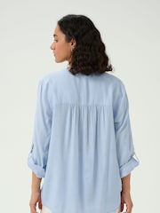 Kaffe Blue KAmilia V-Neck Long Sleeve Blouse - Image 2 of 7
