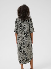Kaffe Natural KAmilia Short Sleeve Kaftan Midi Dress - Image 2 of 5