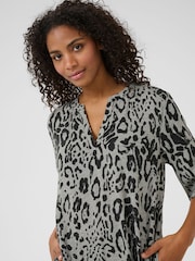 Kaffe Natural KAmilia Short Sleeve Kaftan Midi Dress - Image 3 of 5