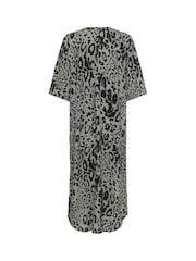 Kaffe Natural KAmilia Short Sleeve Kaftan Midi Dress - Image 5 of 5