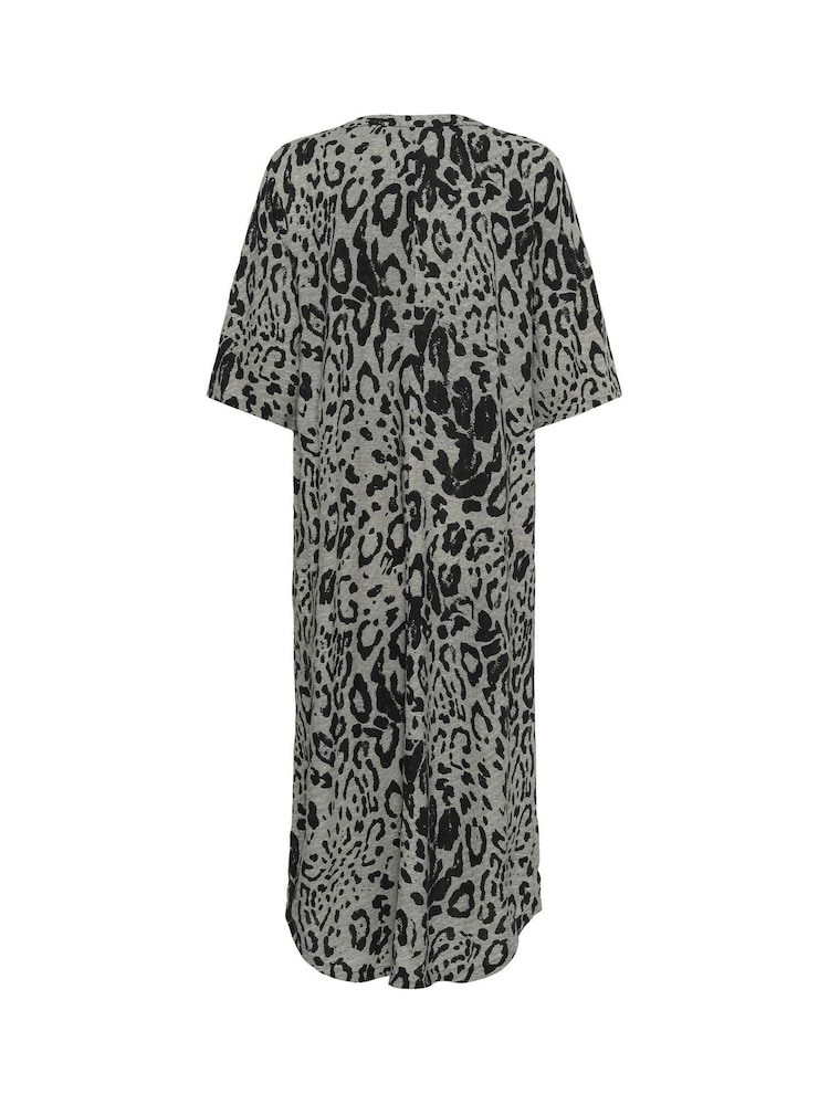 Kaffe Natural KAmilia Short Sleeve Kaftan Midi Dress - Image 5 of 5