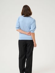 Kaffe Blue KAlone 1/2 Sleeve Knit Pullover Jumper - Image 2 of 6