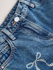 Mid Blue Bow Embellished Barrel Jeans (3-16yrs) - Image 3 of 4