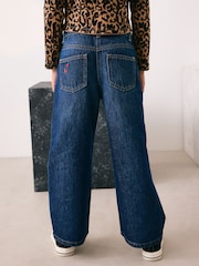 Dark Blue Wide Floral Print Embellished Jeans (3-16yrs) - Image 2 of 9