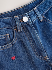 Dark Blue Wide Floral Print Embellished Jeans (3-16yrs) - Image 7 of 9