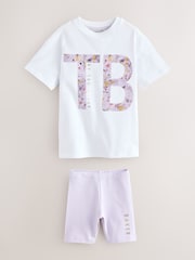 Flieder-Violett - Baker by Ted Baker Graphic Print T-Shirts and Cycling Shorts Set 2 Piece - Bild 1 von 5