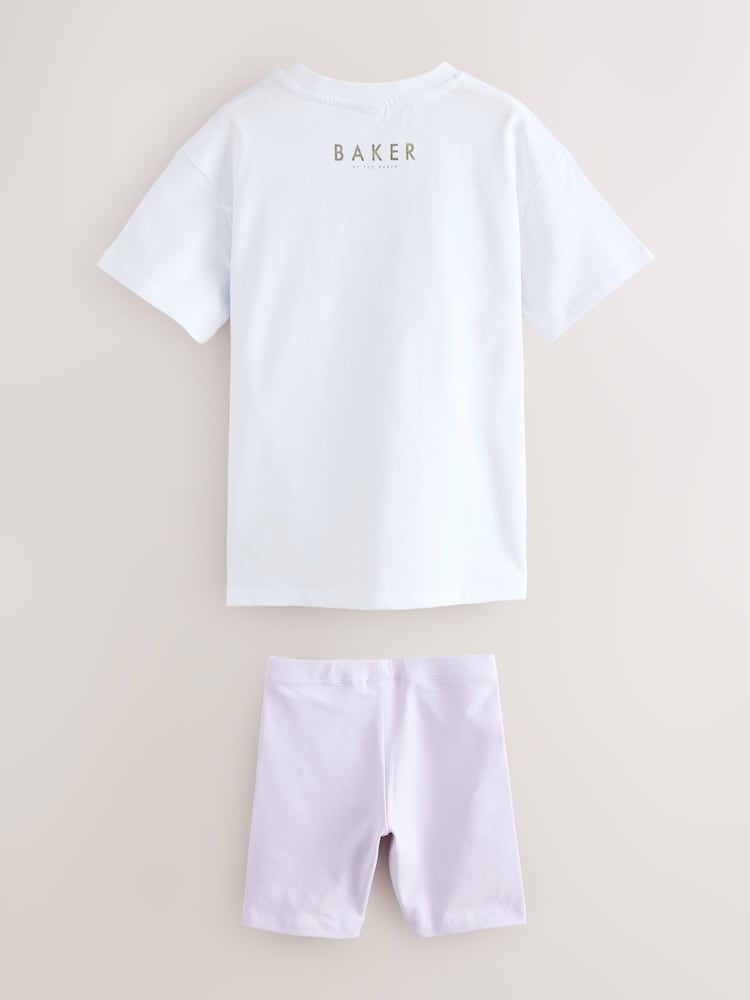 Flieder-Violett - Baker by Ted Baker Graphic Print T-Shirts and Cycling Shorts Set 2 Piece - Bild 2 von 5