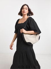 Simply Be Black 100% Cotton Bardot Broderie Maxi Dress - Image 5 of 5