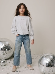 Mid Blue Pocket Detail Embellished Straight Leg Jeans (3-16yrs) - Image 2 of 8