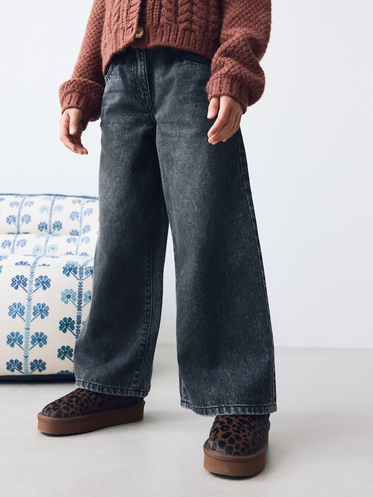 Washed Black Extra Wide Leg Jeans (3-16yrs) - Image 1 of 9
