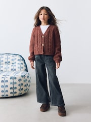 Washed Black Extra Wide Leg Jeans (3-16yrs) - Image 3 of 9