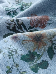 Mid Blue Denim Floral Print Wide Leg Jeans (3-16yrs) - Image 4 of 4