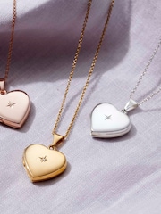 Posh Totty Designs Silver Tone Diamond Love Heart Locket Necklace - Image 3 of 3