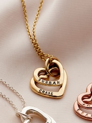 Posh Totty Designs Gold Tone Personalised Names Hearts Necklace - Image 1 of 3