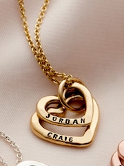 Posh Totty Designs Gold Tone Personalised Names Hearts Necklace - Image 2 of 3
