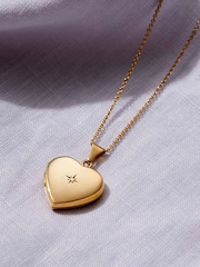 Posh Totty Designs Gold Tone Diamond Love Heart Locket Necklace - Image 1 of 5