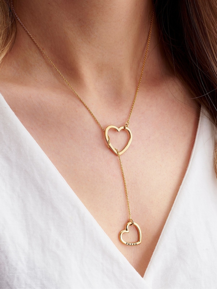 Personalised Heart Lariat Necklace - Image 1 of 3