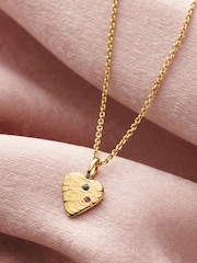 Posh Totty Designs Gold Tone Confetti Birthstone Heart Charm Necklace - Image 1 of 4