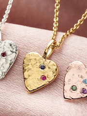 Posh Totty Designs Gold Tone Confetti Birthstone Heart Charm Necklace - Image 2 of 4