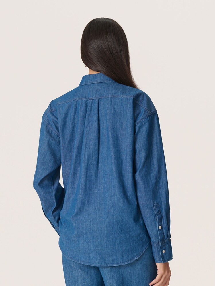 Soaked in Luxury Blue 100% Cotton Chamy Button Up Shirt - Image 2 of 6 Soaked in Luxury Blue 100% Cotton Chamy Button Up Shirt - Image 2 of 6