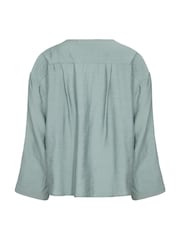 Soaked in Luxury Loose Fit Blue V-Neck SLLeodora Blouse - Image 6 of 6
