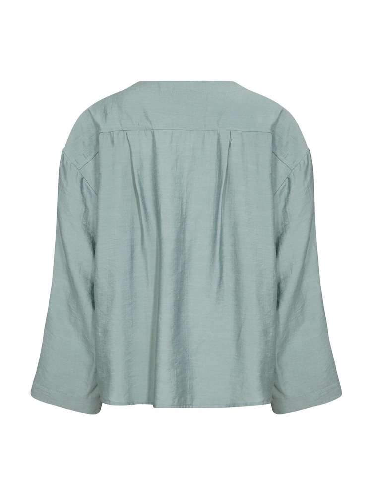 Soaked in Luxury Loose Fit Blue V-Neck SLLeodora Blouse - Image 6 of 6