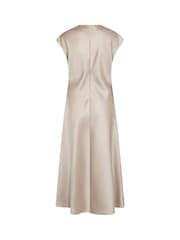 Soaked in Luxury Natural Liva V-Neck Slip Midi Dress - Image 2 of 2